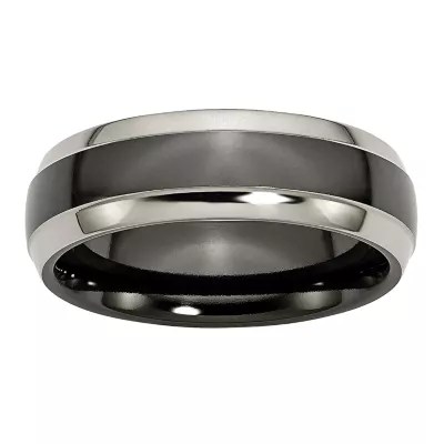 Mens 7Mm Two Tone Titanium Wedding BandJCPenney