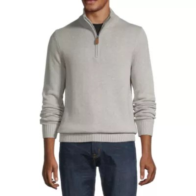St. John's Bay Quarter Zip Mens Long Sleeve Pullover Sweater, Color