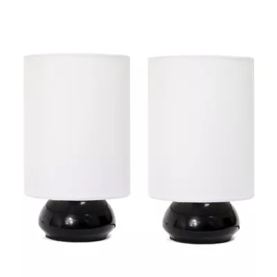 Simple Designs Gemini Colors 2 Pack Mini Touch Table Lamp Set with