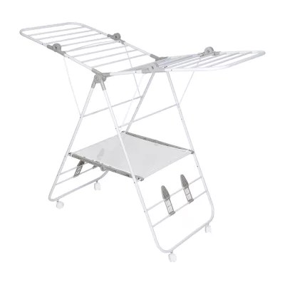 Honey Can Do White Gullwing Rolling Drying Rack DRY09804, Color White