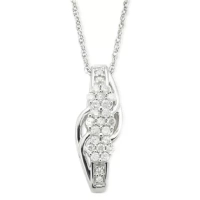 diamond blossom 1/4 CT. T.W. Diamond Cluster Sterling Silver Pendant
