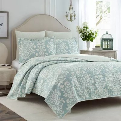 Laura Ashley Rowland 3Piece Quilt Set, Color Blue JCPenney