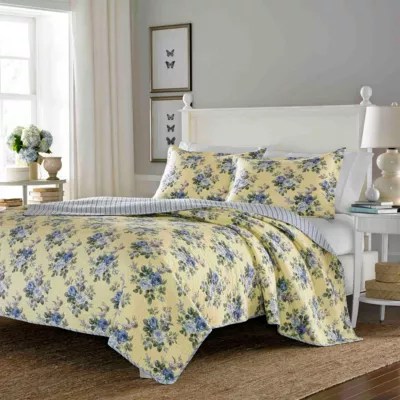 Laura Ashley Linley Floral Quilt Set, Color Yellow JCPenney