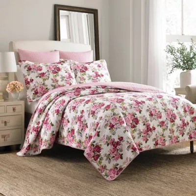 Laura Ashley Lidia Floral Quilt Set, Color Pink JCPenney