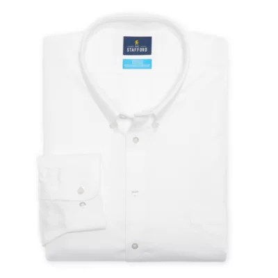 Stafford Big and Tall Coolmax All Season Oxford Mens Button Down Collar