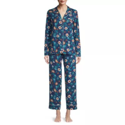 Liz Claiborne Womens VNeck Long Sleeve 2pc. Pant Pajama Set JCPenney