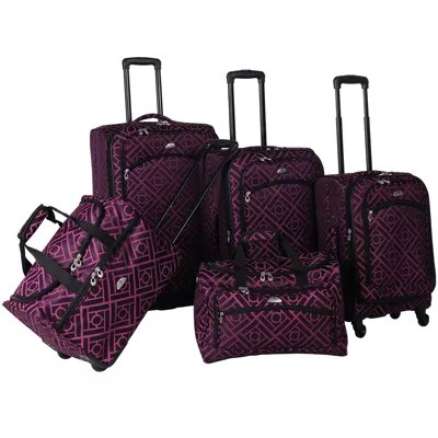 American Flyer Astor 5pc. Luggage Set, Color Black Purple JCPenney