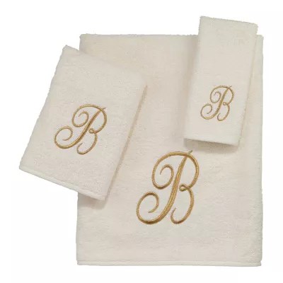 Avanti Premier Script Monogram Ivory/Gold Bath Towel Collection JCPenney