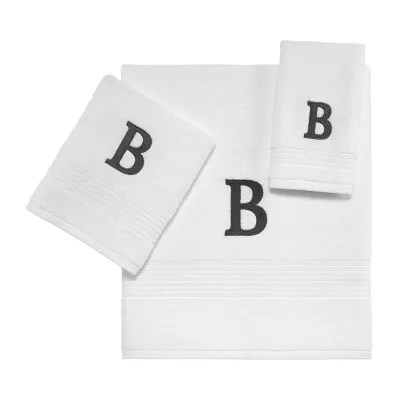 Avanti Block Monogram White/Grey Bath Towel Collection JCPenney