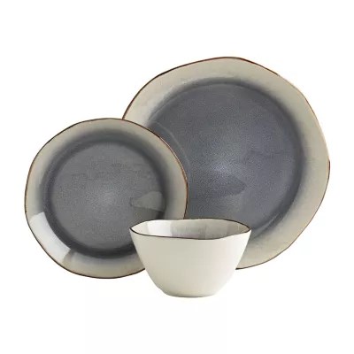 Tabletops Unlimited Bella Grey 12pc. Stoneware Dinnerware Set TTU
