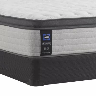 Sealy® Forsythia Medium Pillow Top Mattress + Box Spring, Color Gray