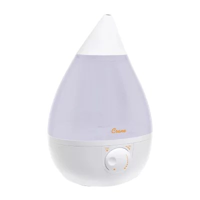 Crane Drop 1 Gallon Ultrasonic Cool Mist Humidifier White EE5301W