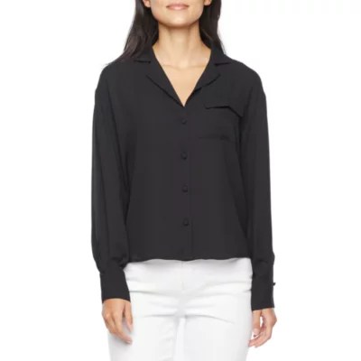 Worthington Womens Long Sleeve Regular Fit ButtonDown Shirt JCPenney