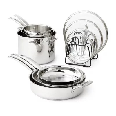 Cuisinart Nesting Stainless Steel 11Pc. Cookware Set, Color Stainless Steel JCPenney