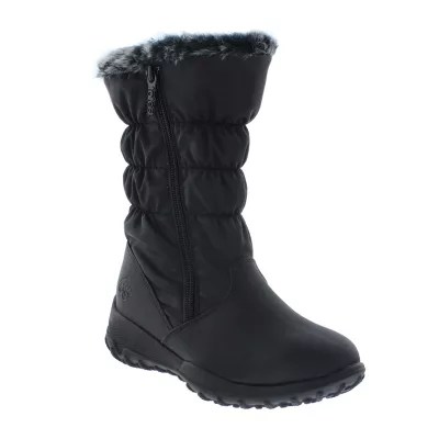 Totes Womens Henrique Waterproof Flat Heel Winter Boots, Color Black