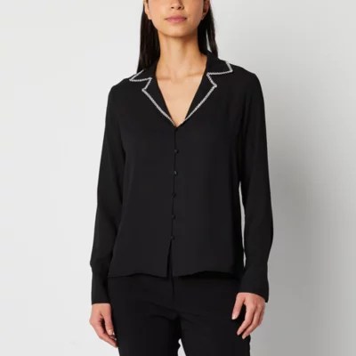 Worthington Womens Long Sleeve Regular Fit ButtonDown Shirt, Color