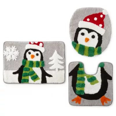 Avanti Penguin 3pc. Bath Rug Set, Color Gray JCPenney