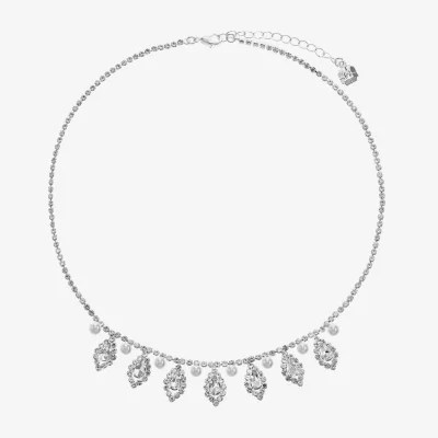 Jewelry Silver Tone 17 Inch Rolo Collar Necklace, Color White JCPenney