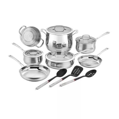 Cuisinart Contour Stainless Steel 14pc. Cookware Set With Tools, Color