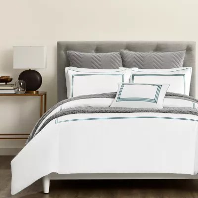 Fieldcrest Border Stripe 3pc. Embroidered Comforter Set, Color