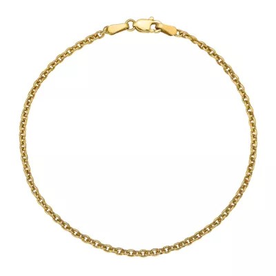 14K Gold 10 Inch Solid Cable Ankle Bracelet JCPenney