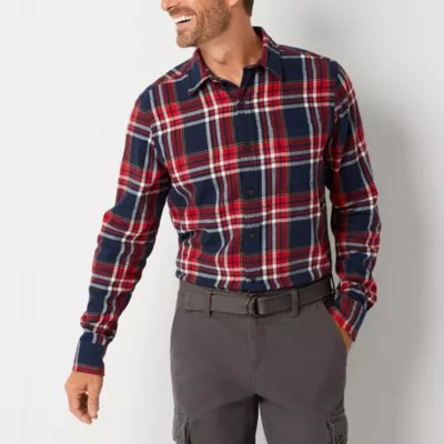 St. John's Bay Mens Classic Fit Long Sleeve Flannel Shirt JCPenney