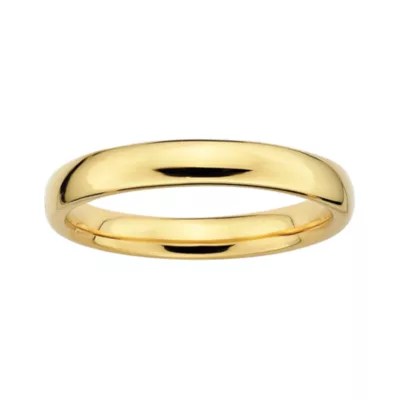 Personally Stackable 18K Yellow Gold Over Sterling Silver 3.5mm Rounded