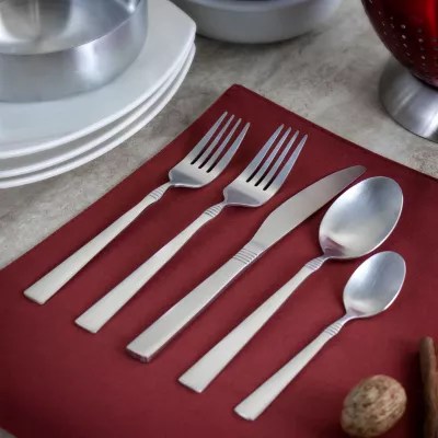 Megachef Cravat 20pc. 18/10 Stainless Steel Flatware Set, Color Matte Silver JCPenney