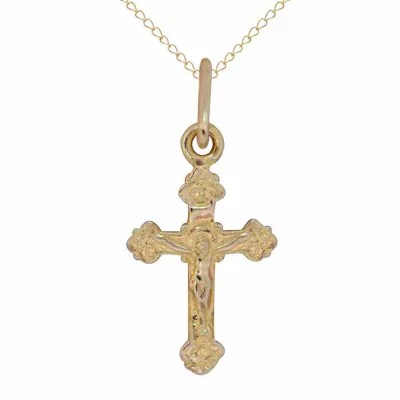 Unisex Adult 14K Gold Cross Pendant Necklace JCPenney