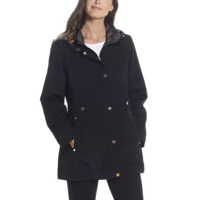 Miss Gallery Womens Hooded Midweight Raincoat JCPenney