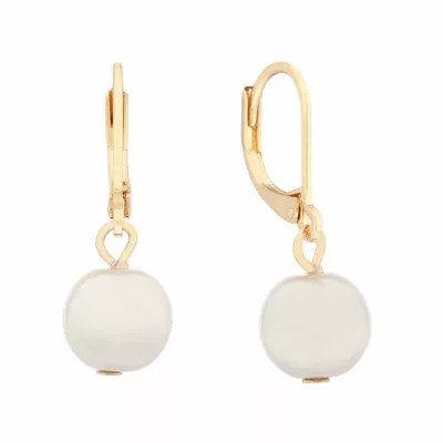 White Goldtone Leverback Drop Earring, Color White JCPenney