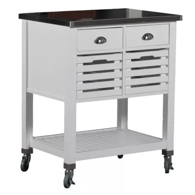 Robbin Stainless SteelTop Kitchen Cart, Color White JCPenney