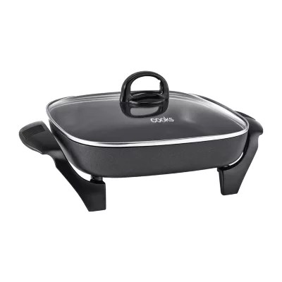 Cooks 12" x 12" Nonstick Covered Electric Skillet 22126, Color Black JCPenney