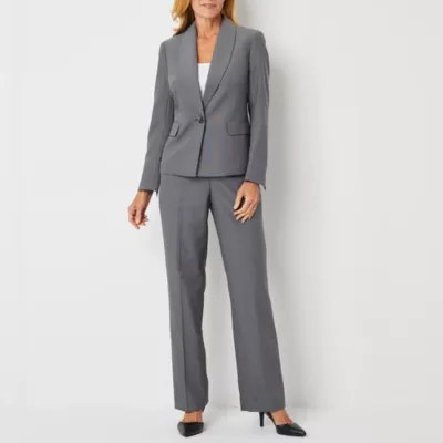 Le Suit 2pc. Straight Leg Pant Suit, Color Grey JCPenney