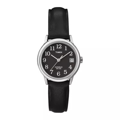 Timex® Easy Reader Womens Black Leather Strap Watch T2N5259J JCPenney