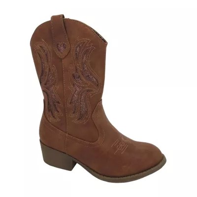 Pop Little & Big Girls Two Step Block Heel Cowboy Boots