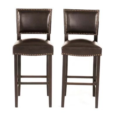 Mayfield 2pc. Upholstered Bar Stool, Color Brown JCPenney