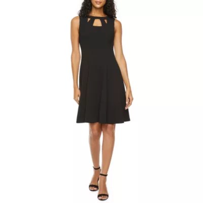Alyx Sleeveless Fit + Flare Dress, Color Black JCPenney