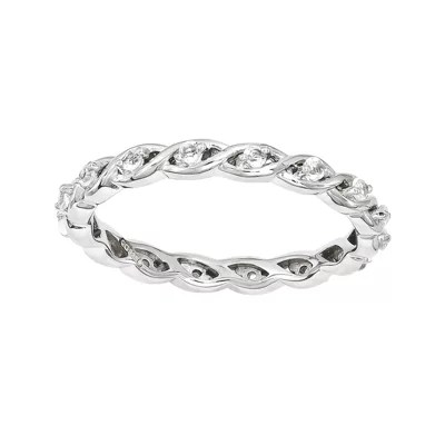 Personally Stackable Genuine White Topaz Twisted Eternity Ring JCPenney