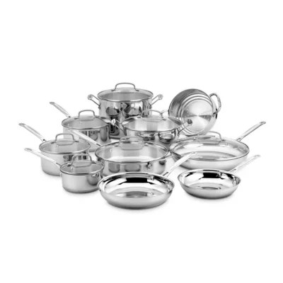 Cuisinart Chef'S 17pc. Stainless Steel Dishwasher Safe Cookware Set 77