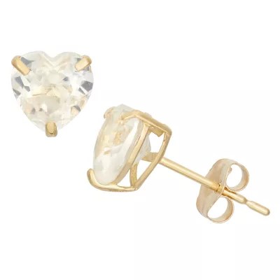 Lab Created White Sapphire 10K Gold 6.1mm Stud Earrings JCPenney