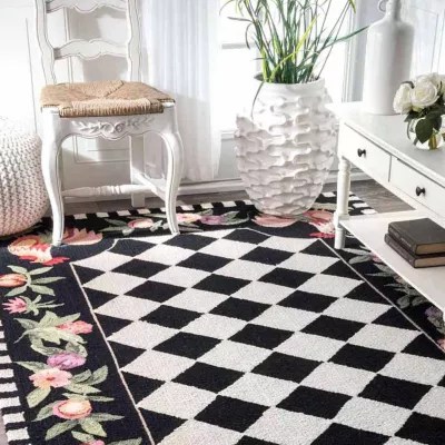 nuLoom Hand Hooked Morning Glory Rooster Rug, Color Black JCPenney