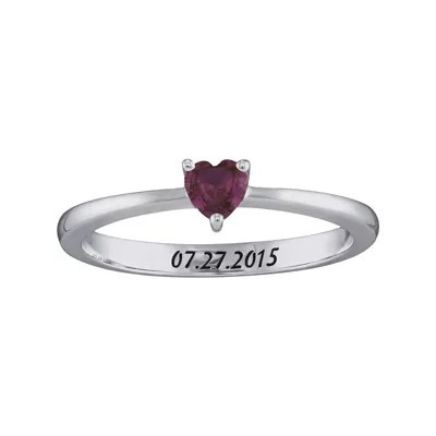 Personalized Girls Heart Birthstone RingJCPenney, Color White