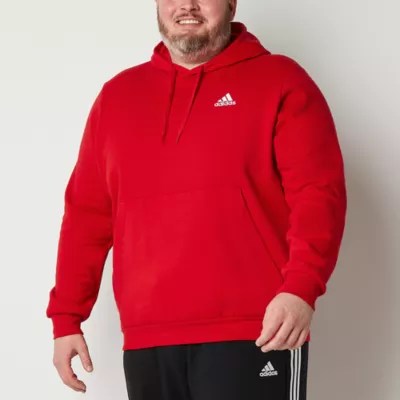 adidas Big and Tall Mens Long Sleeve Hoodie, Color Scarlet JCPenney
