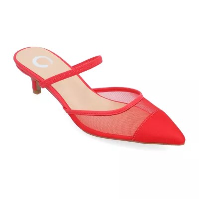 Journee Collection Womens Allana Pointed Toe Kitten Heel Pumps JCPenney