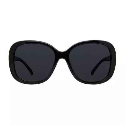 Liz Claiborne Liz Womens UV Protection Rectangular Sunglasses, Color Black Tort JCPenney