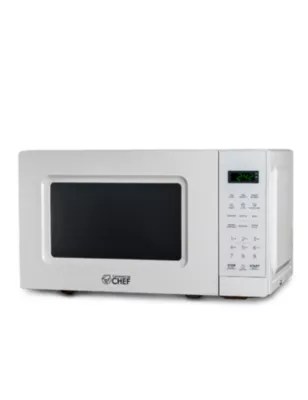 COMMERCIAL CHEF 0.7 Cu. Ft. Countertop Microwave with Digital Display White Microwave with 10