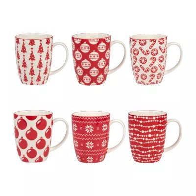 Certified International Peppermint Candy 6pc. Coffee Mug 13520SET6, Color Red JCPenney