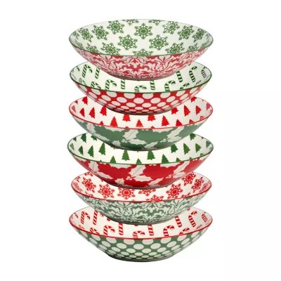 Certified International Winter Medley 6pc. Porcelain Soup Bowl