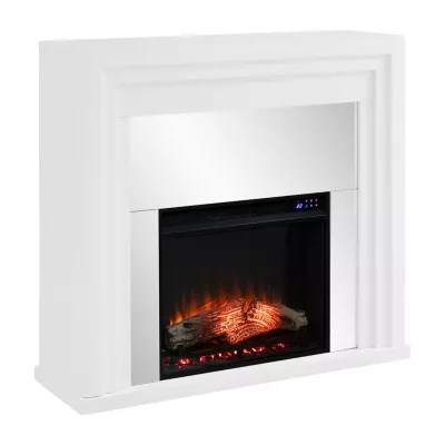 Gadia Mirrored Electric Fireplace, Color White W Mirror JCPenney